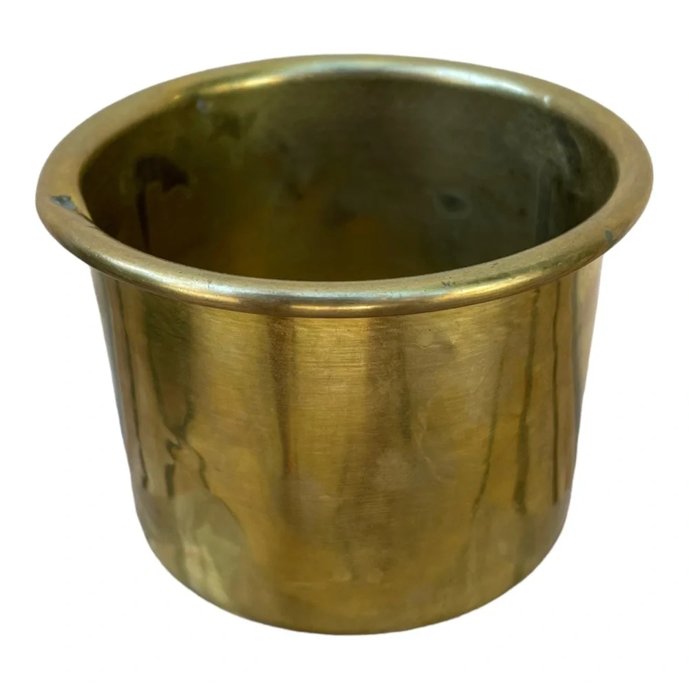 Antique Brass Handcrafted Cylindrical Vessel/Pot 3